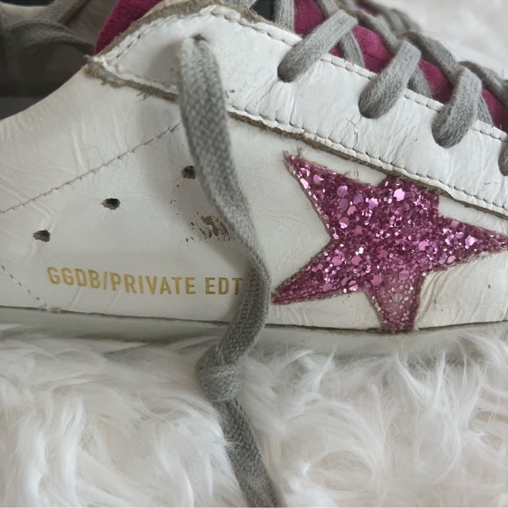 Golden Goose White and Pink Athletic Shoes size 8 - Picture 3 of 7